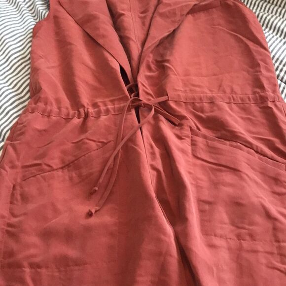 Anthropologie Elevenses Sleevless Trench Coral Open Front Layering Size M - Picture 12 of 14